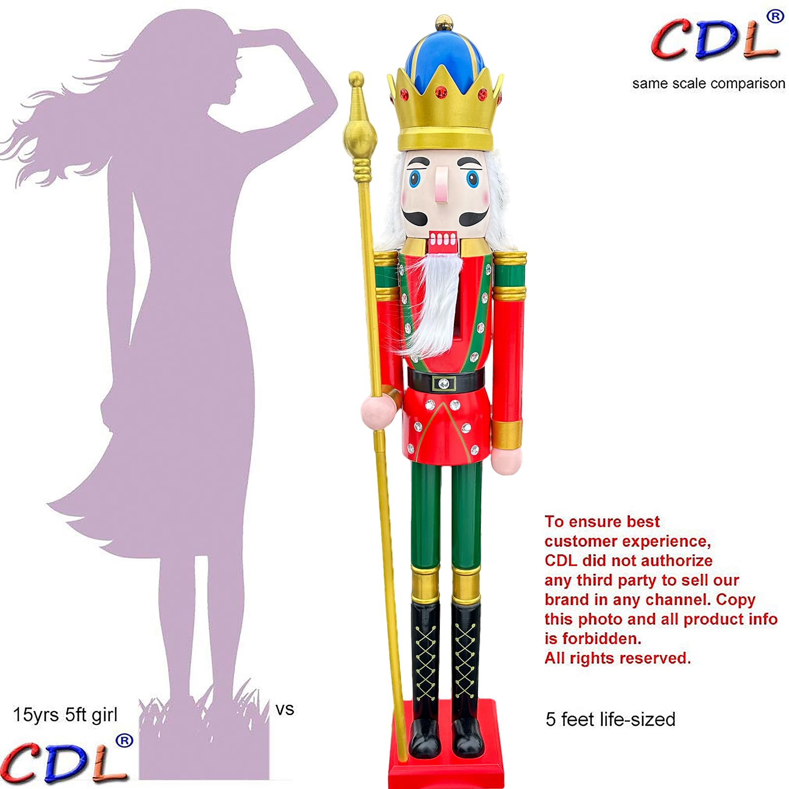 Amazon.co.jp: くるみ割り人形 木製 巨大サイズ 5 feet : おもちゃ